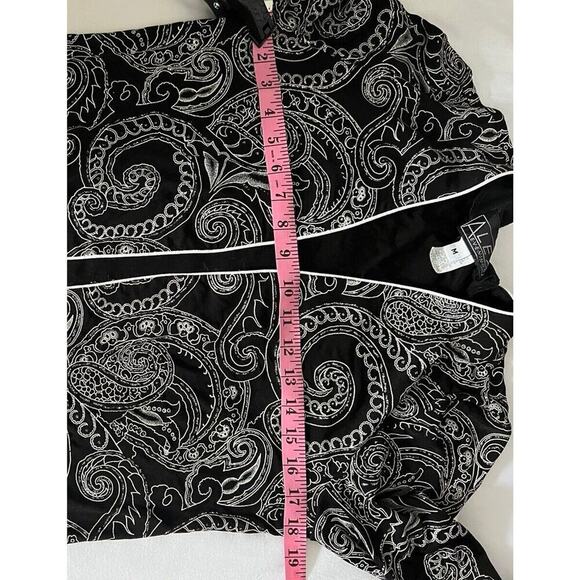 ALEX EVENINGS 2PC JACKET And TANK SET Sz M BLACK WHITE SILVER Cocktail Party - Picture 10 of 11